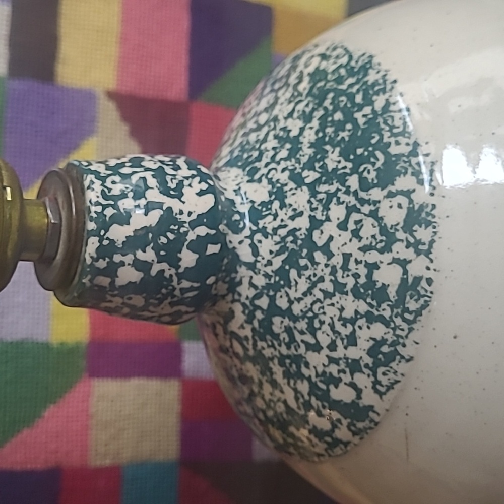 VINTAGE 1993 THREE RIVERS POTTERY STONEWARE LAMP - Picture 5 of 9